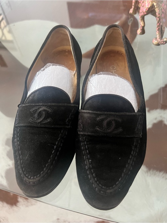 CHANEL Shoes - Authentic Chanel Black Suede Classic Loafers/Penny Loafers